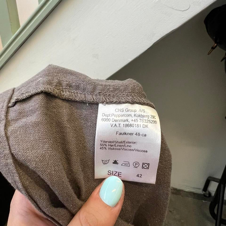 Brown wide leg linen trousers