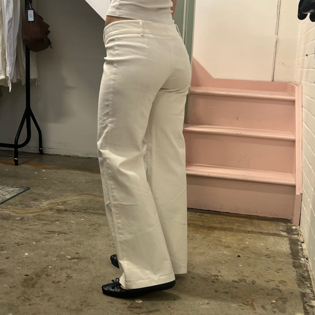 White wide leg jeans