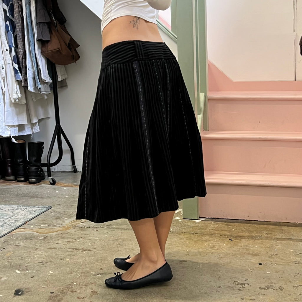 Esprit black striped midi skirt