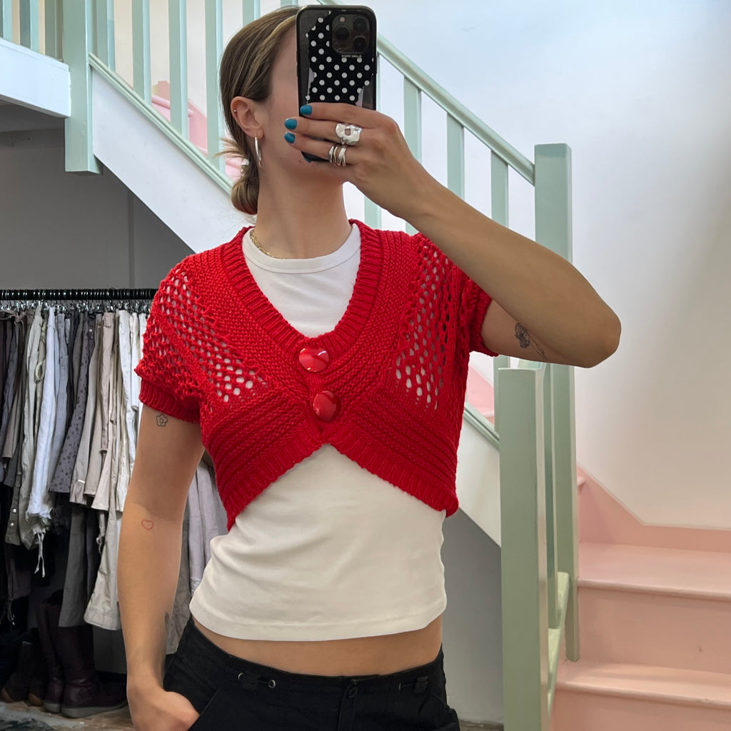 Red knitted bolero