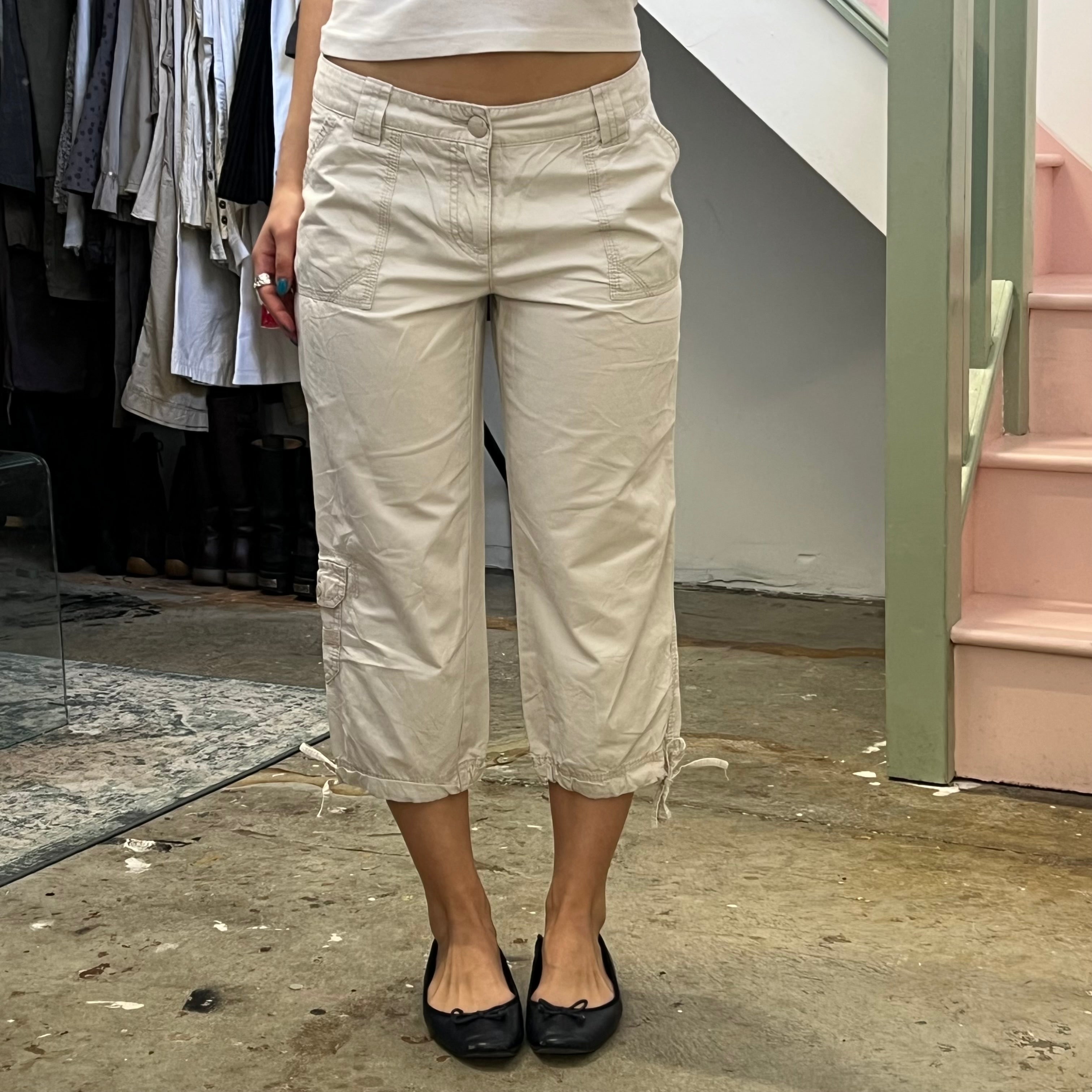 Street One cream wide leg cargos