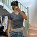 Grey layered baby tee