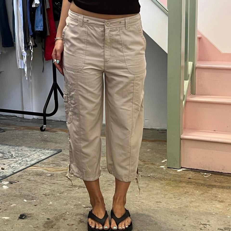 Cream cargo capris
