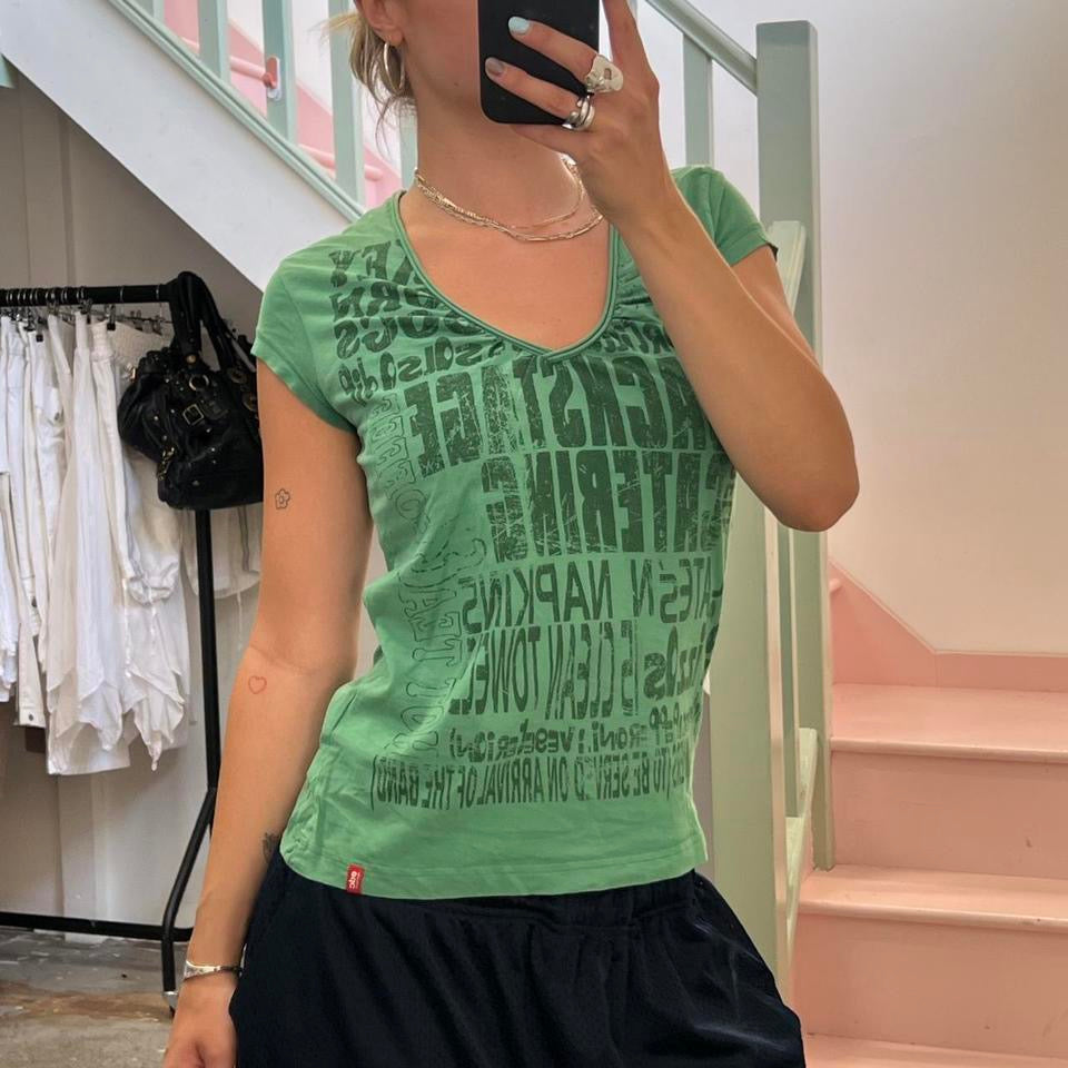 Esprit green printed top
