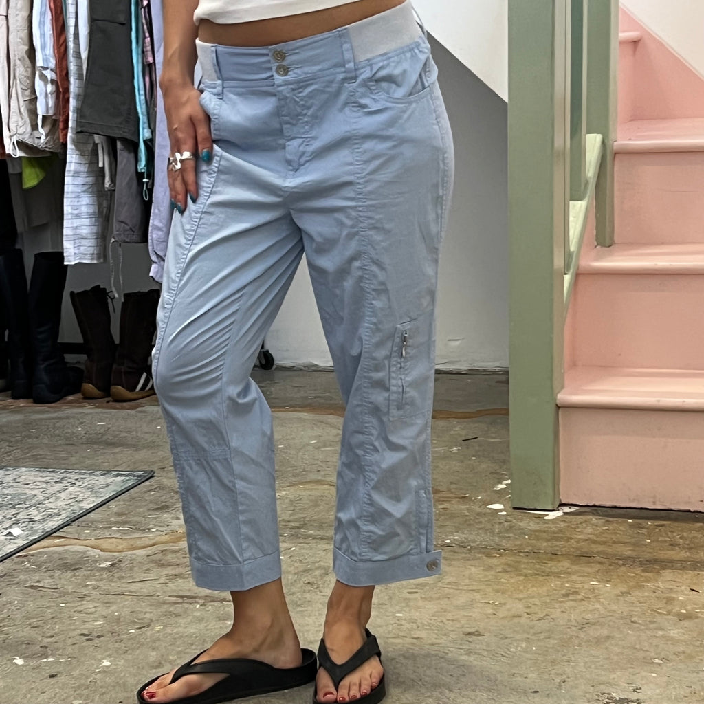 Baby blue cargo capris
