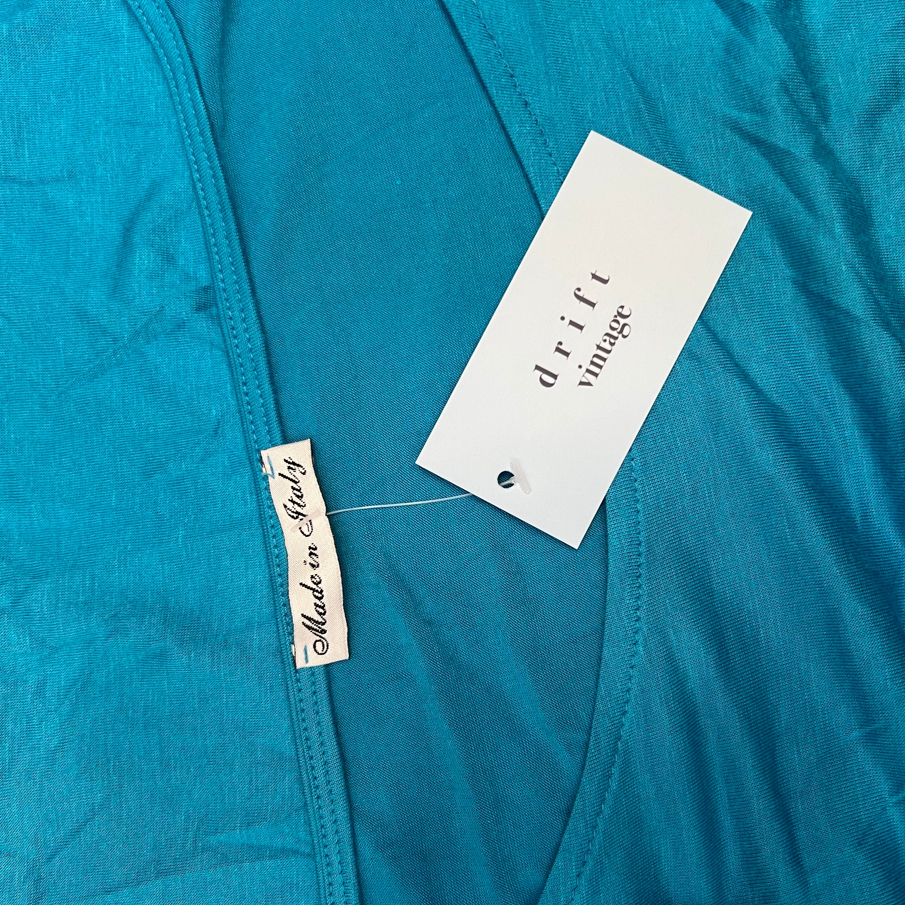 Blue slouchy cowl vest