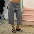 Grey tie waist cargo capris