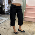 Black low rise cargo capris