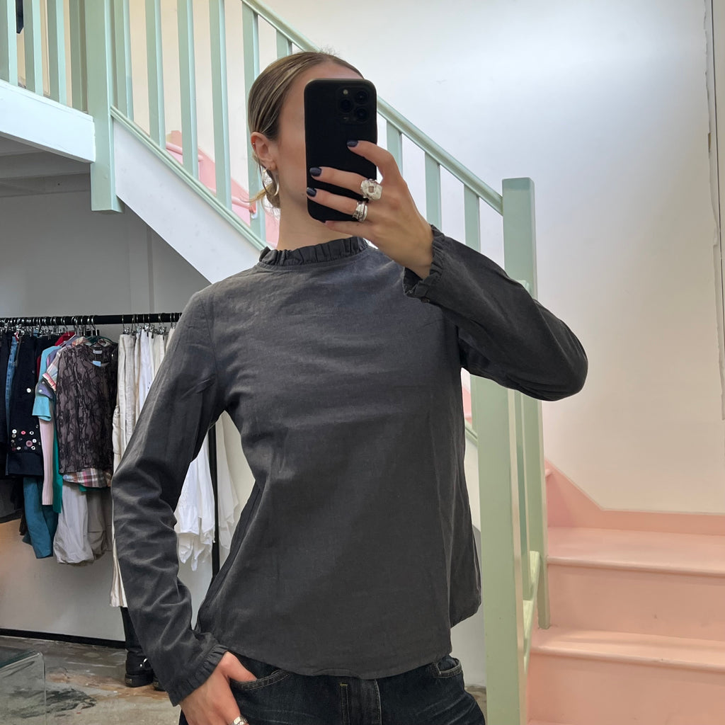 Grey long sleeve blouse