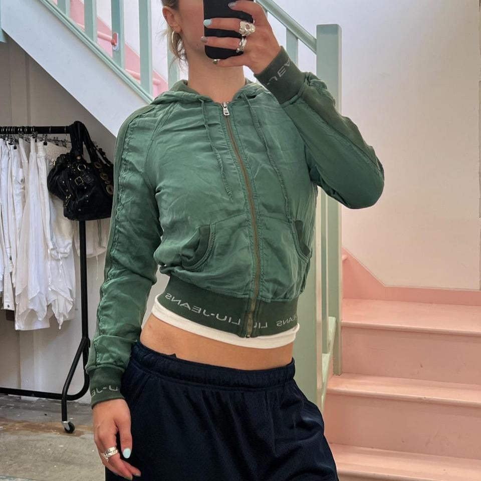 Liu Jo green silk hoodie
