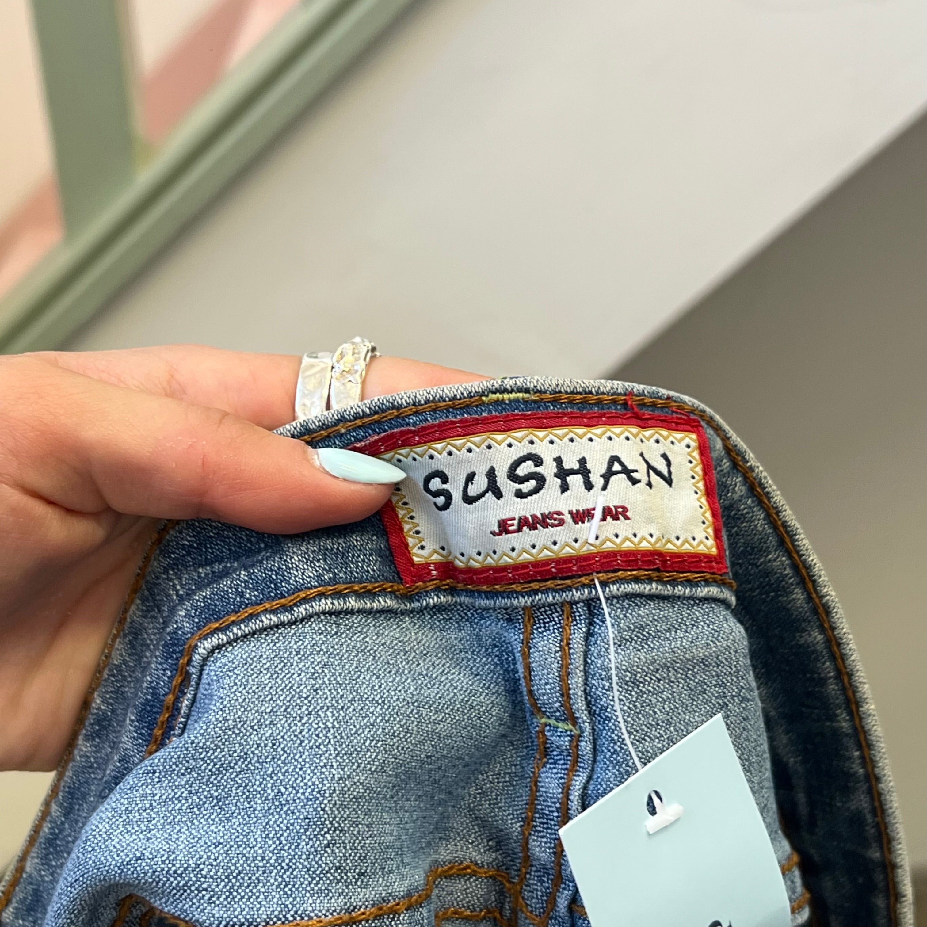 Denim mini shorts