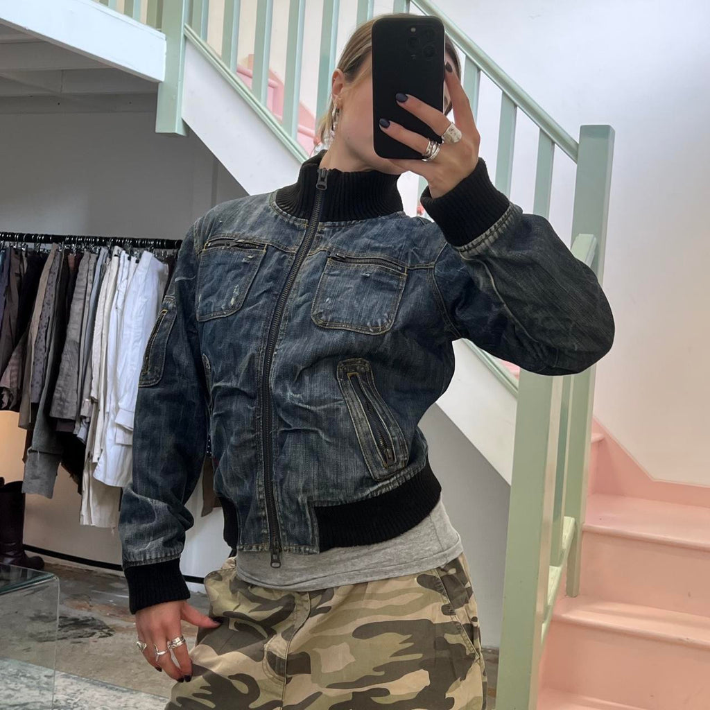 Terranova dark wash denim bomber