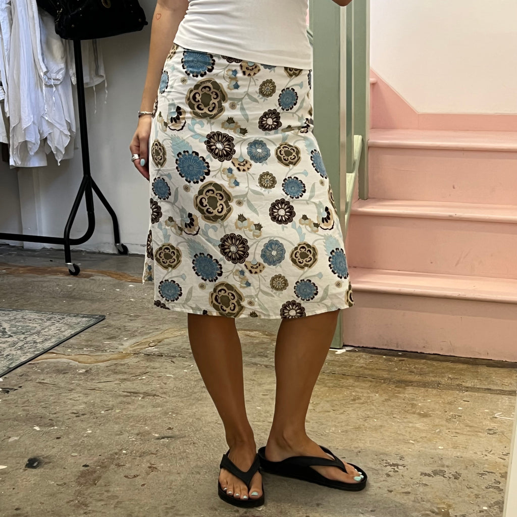 Printed midi skirt
