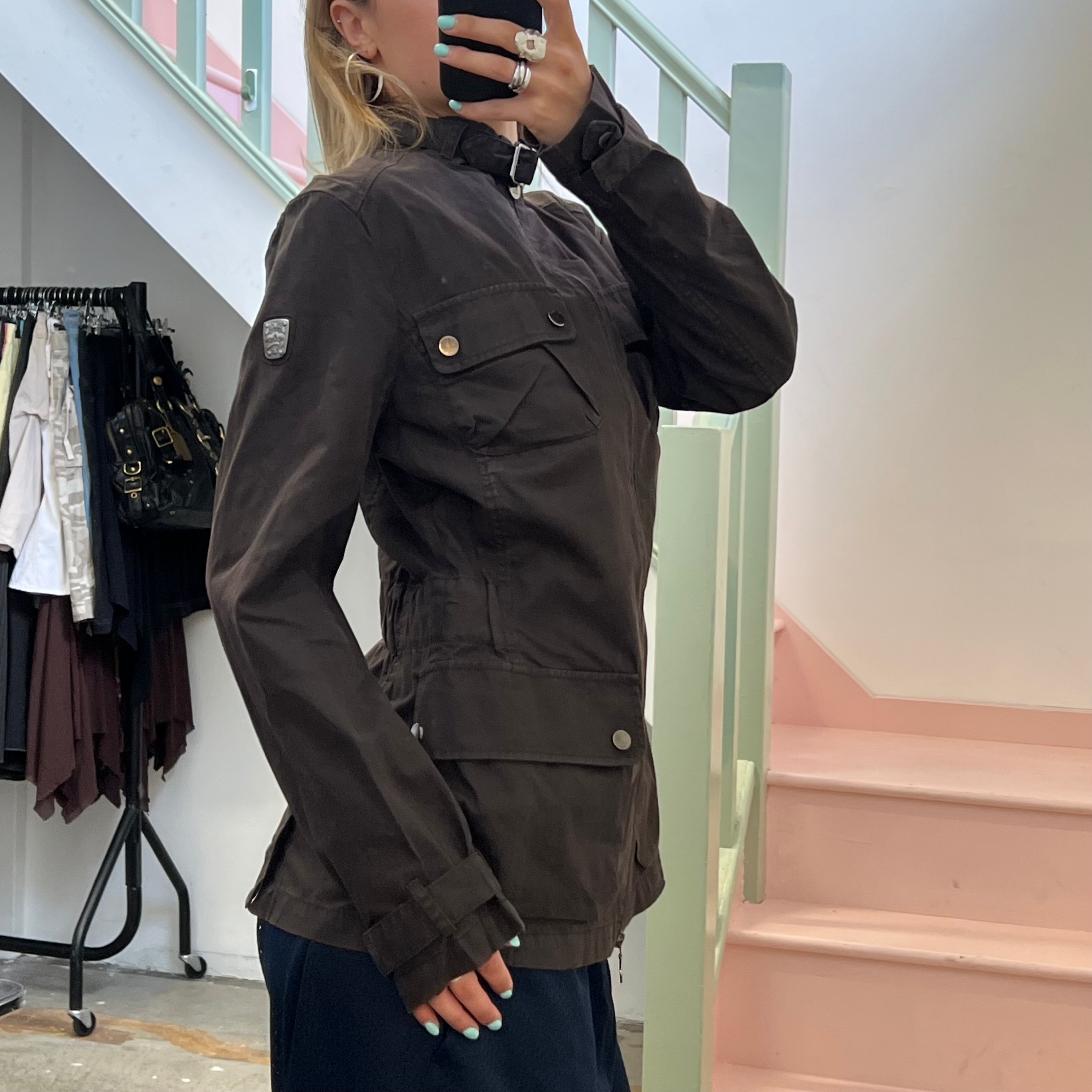 Brown fitted utility style jacket