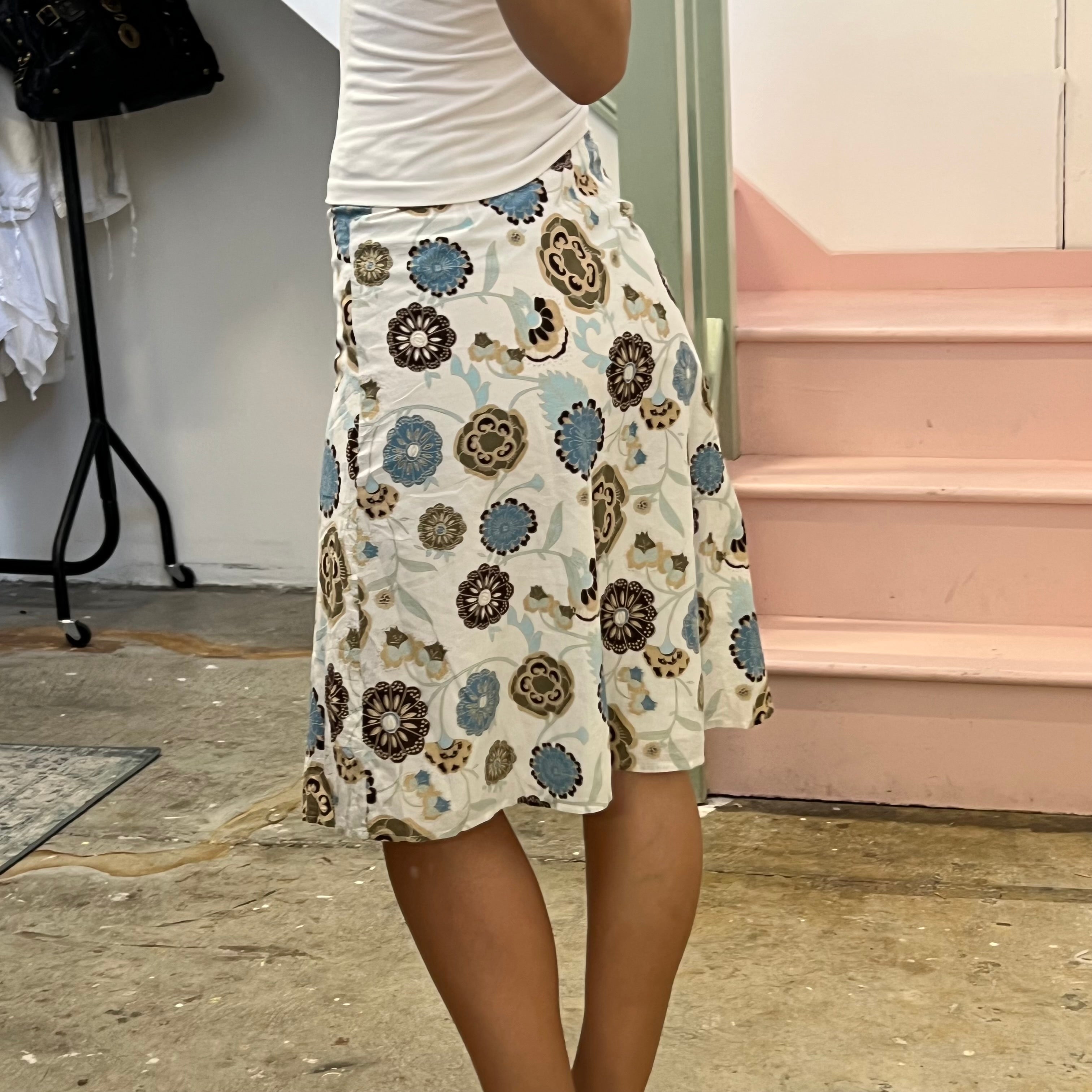 Printed midi skirt