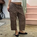 Brown baggy wide leg cargo capris