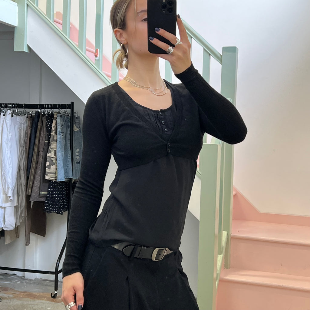 Black layered blouse