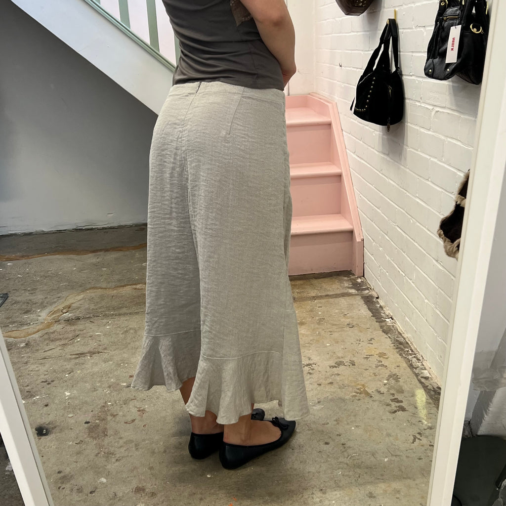 Cream floaty flared vintage maxi skirt