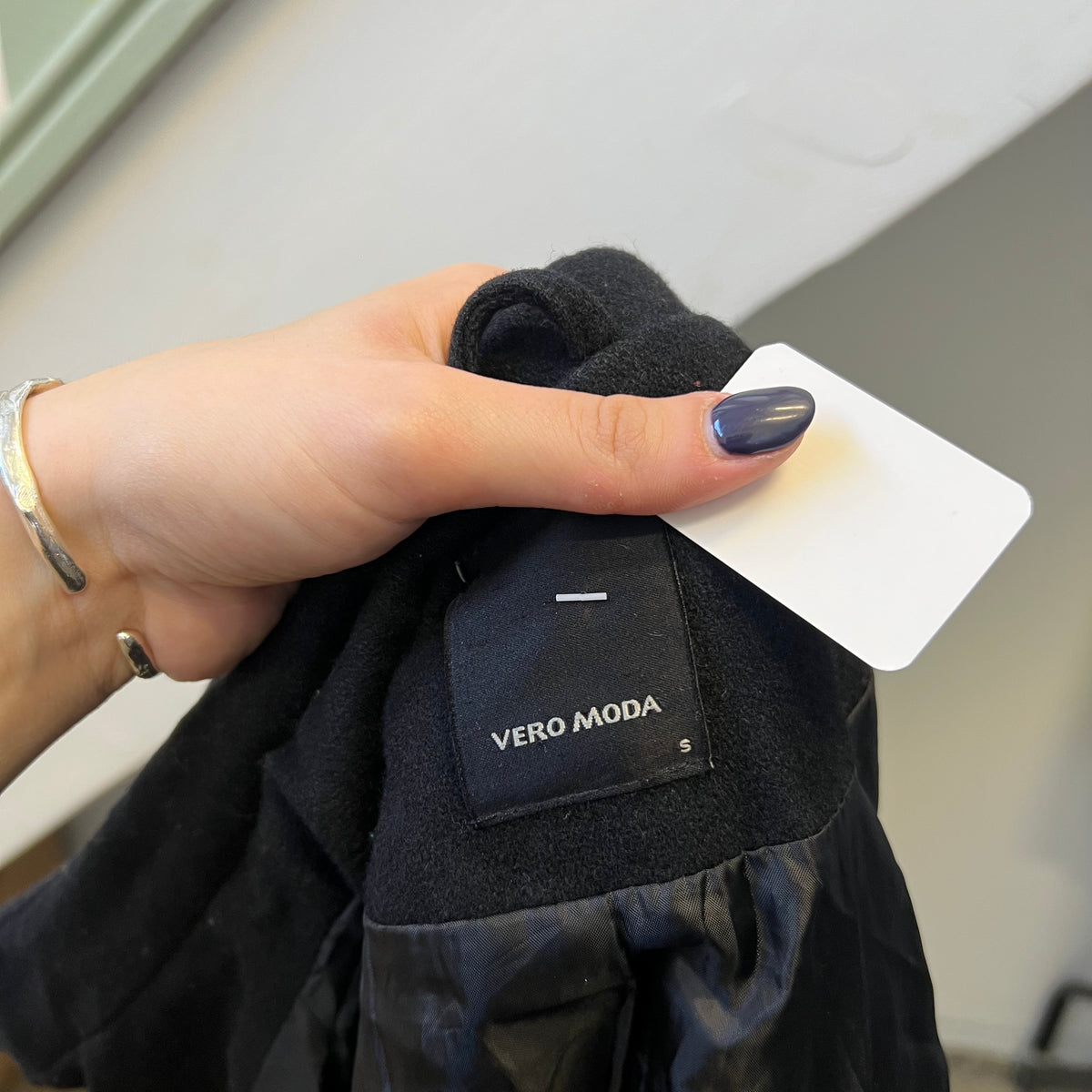 Black wool peacoat