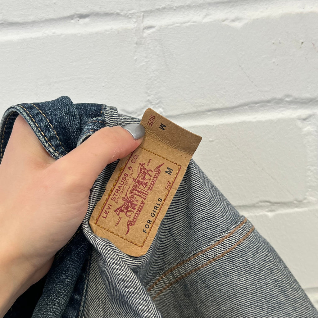 Levi’s dark wash zip up denim jacket