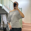 Grey slouchy batwing top