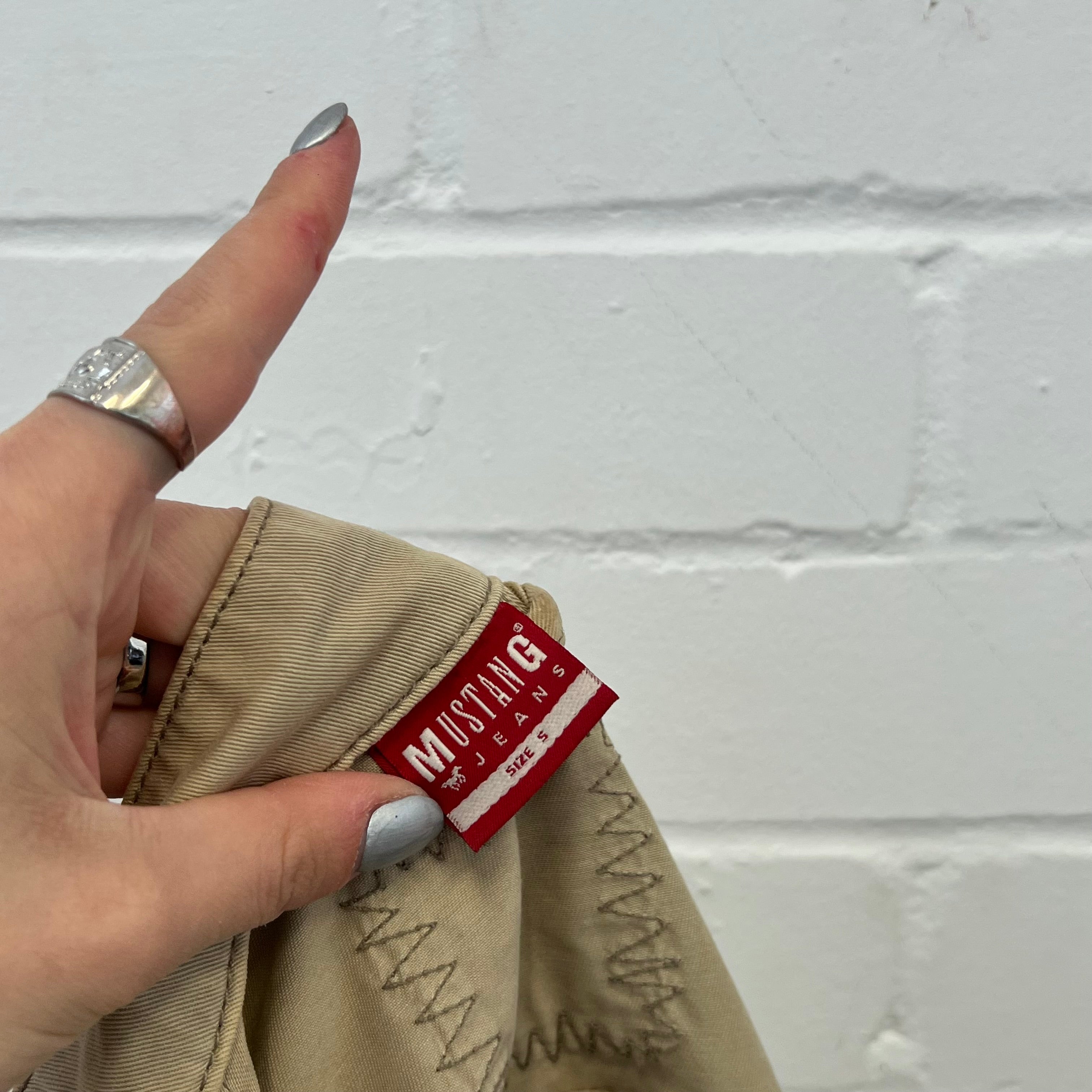 Cream button up utility style fitted jacket