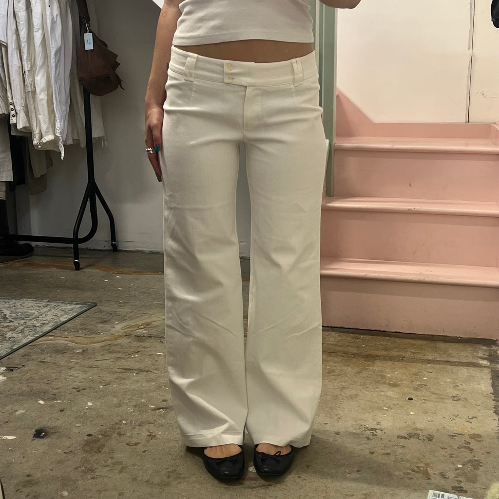 White wide leg jeans