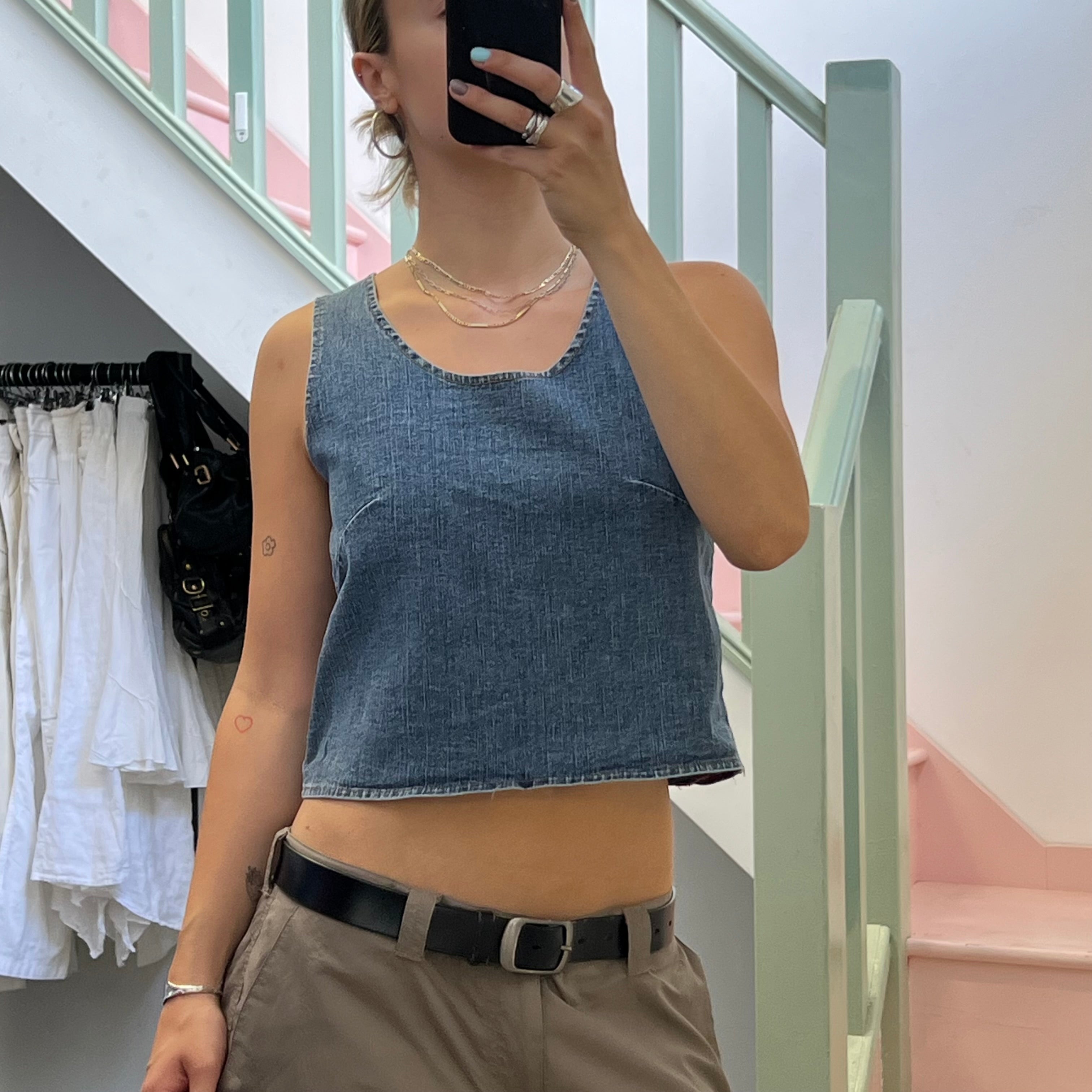 Denim vest top