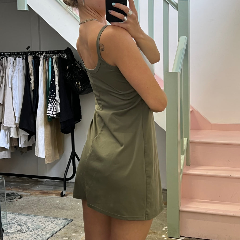 Khaki sporty mini dress