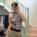 Polka dot high neck colourful vest