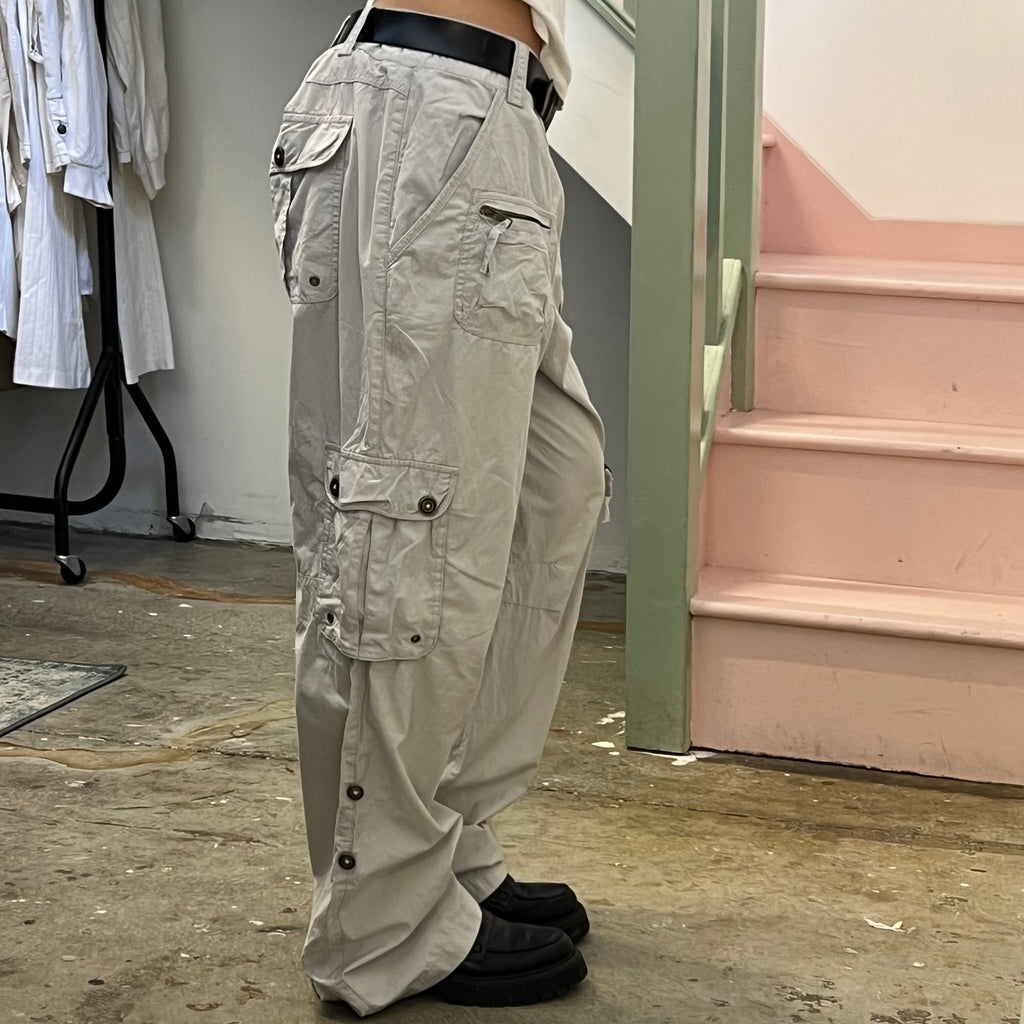 Grey baggy cargo trousers