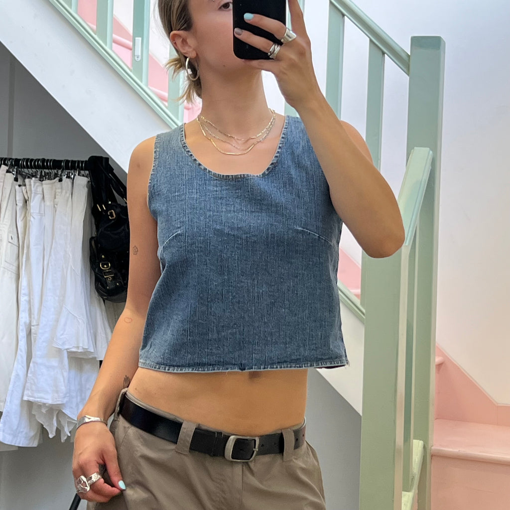 Denim vest top