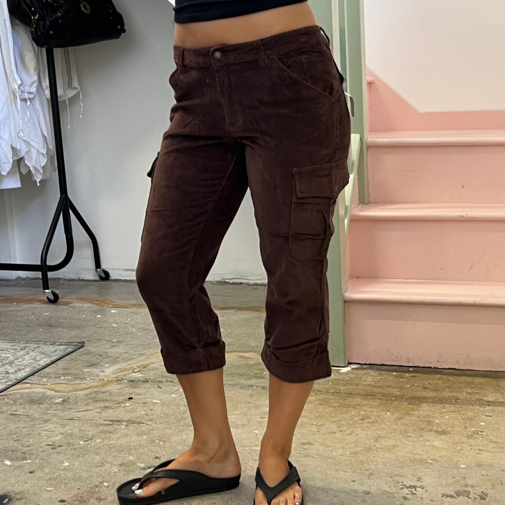 Brown corduroy capris