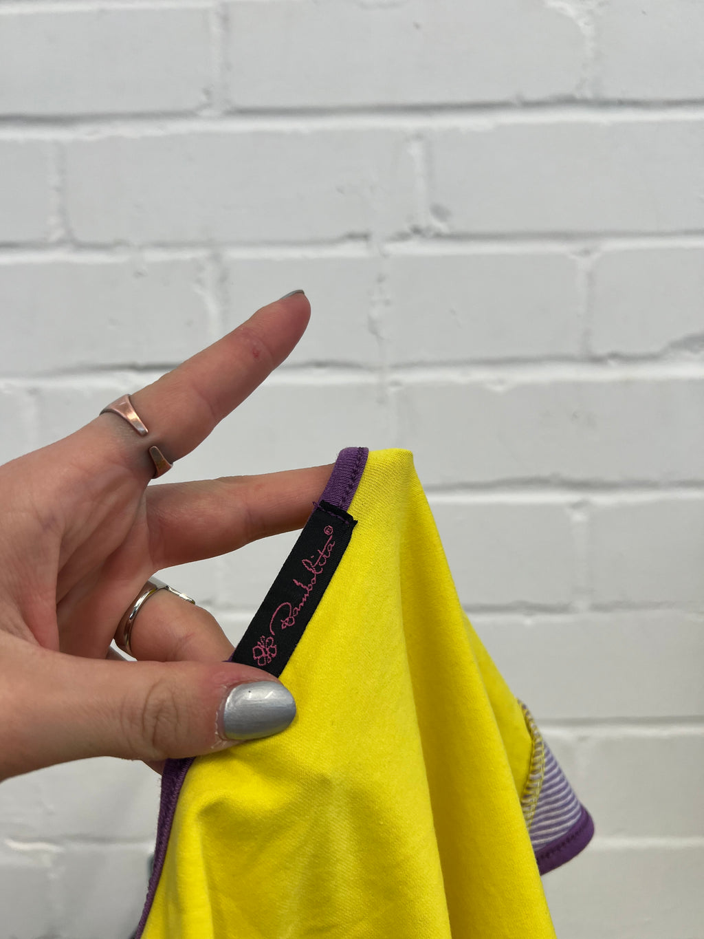 Yellow and purple layered baby tee
