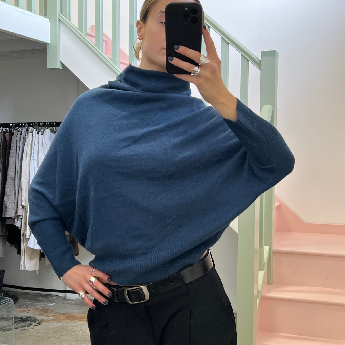Pimkie blue batwing sweater