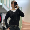 Black v neck sweater