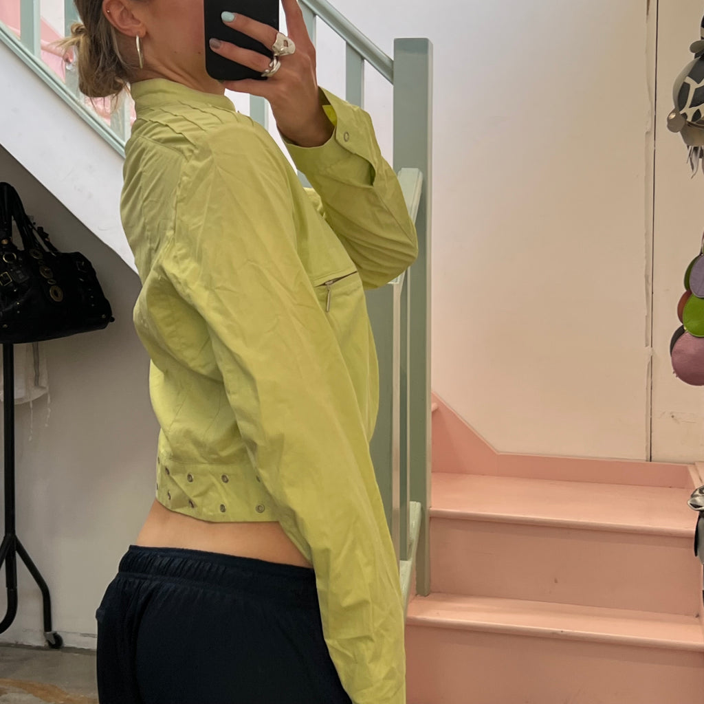 Lime green lightweight zip up jacket