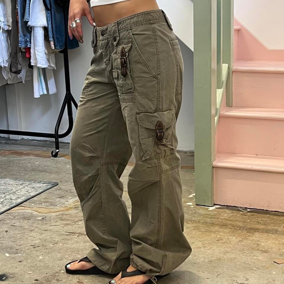 Esprit khaki balloon style cargo trousers