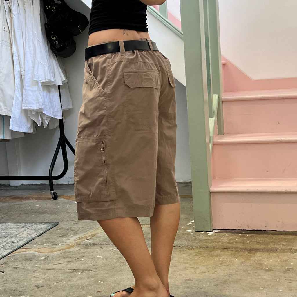 Brown baggy cargo shorts