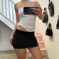 Polka dot low rise bubble mini skirt