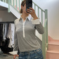 Grey fitted polo shirt