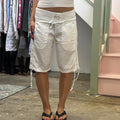 White baggy cotton basketball shorts