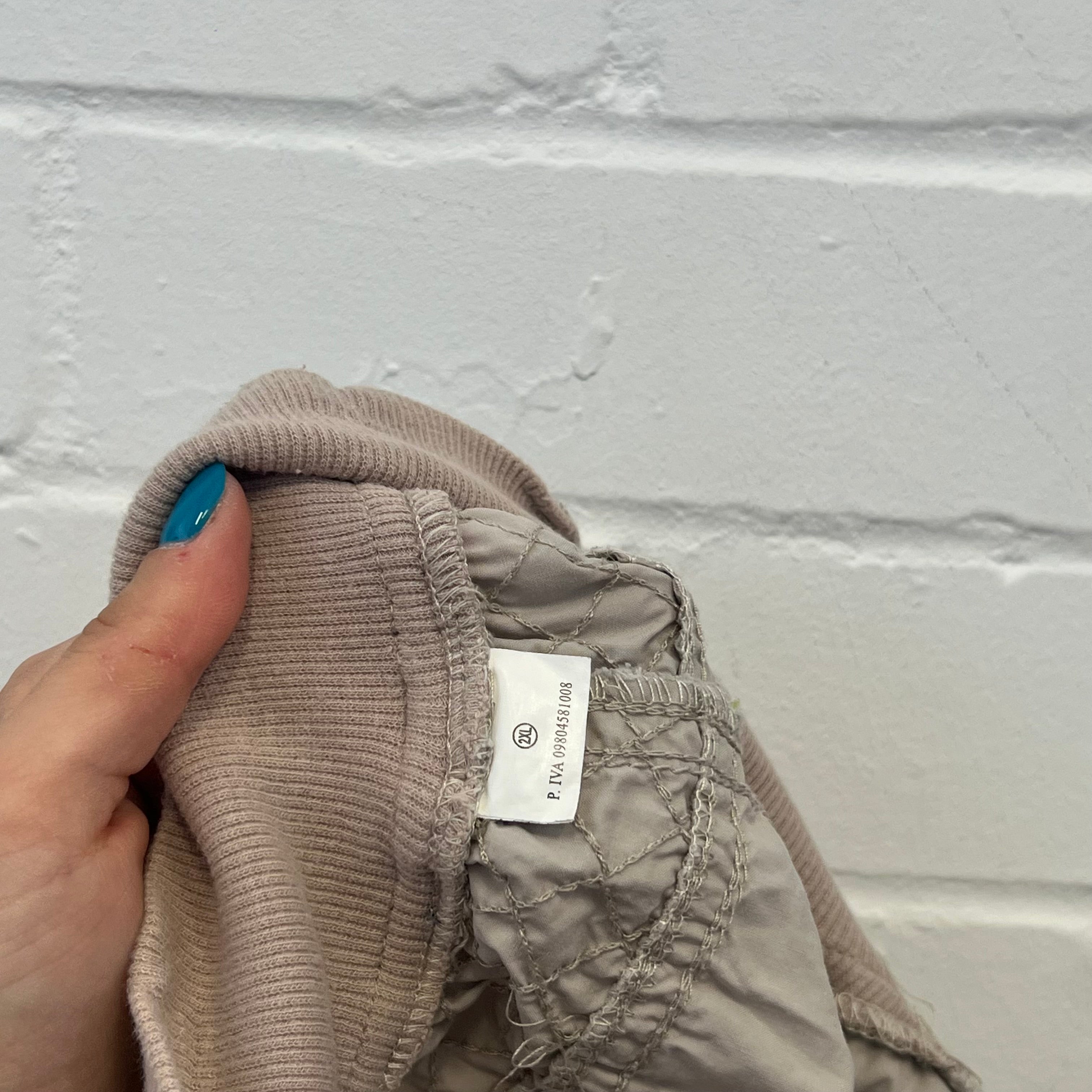 Cream baggy cargo capris