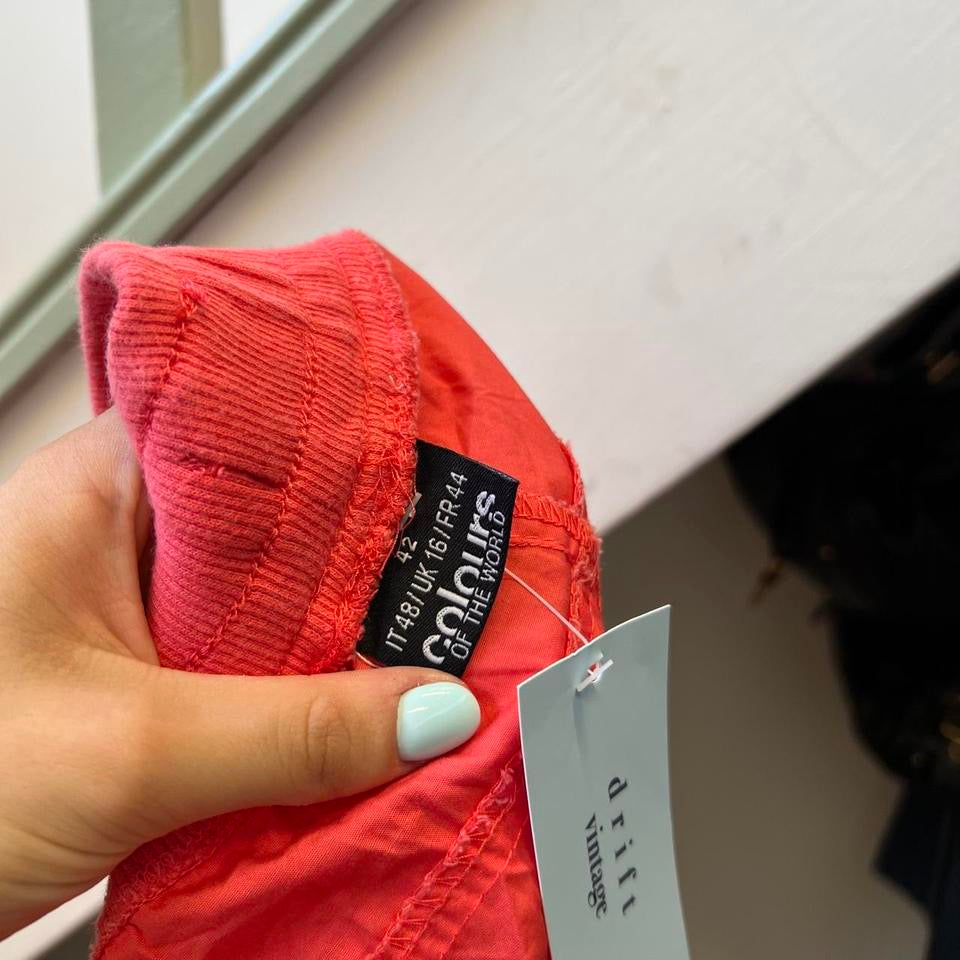 Coral balloon style cargo capris