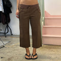 Brown tie waist cargo capris