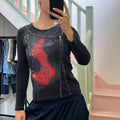 Graphic print long sleeve top