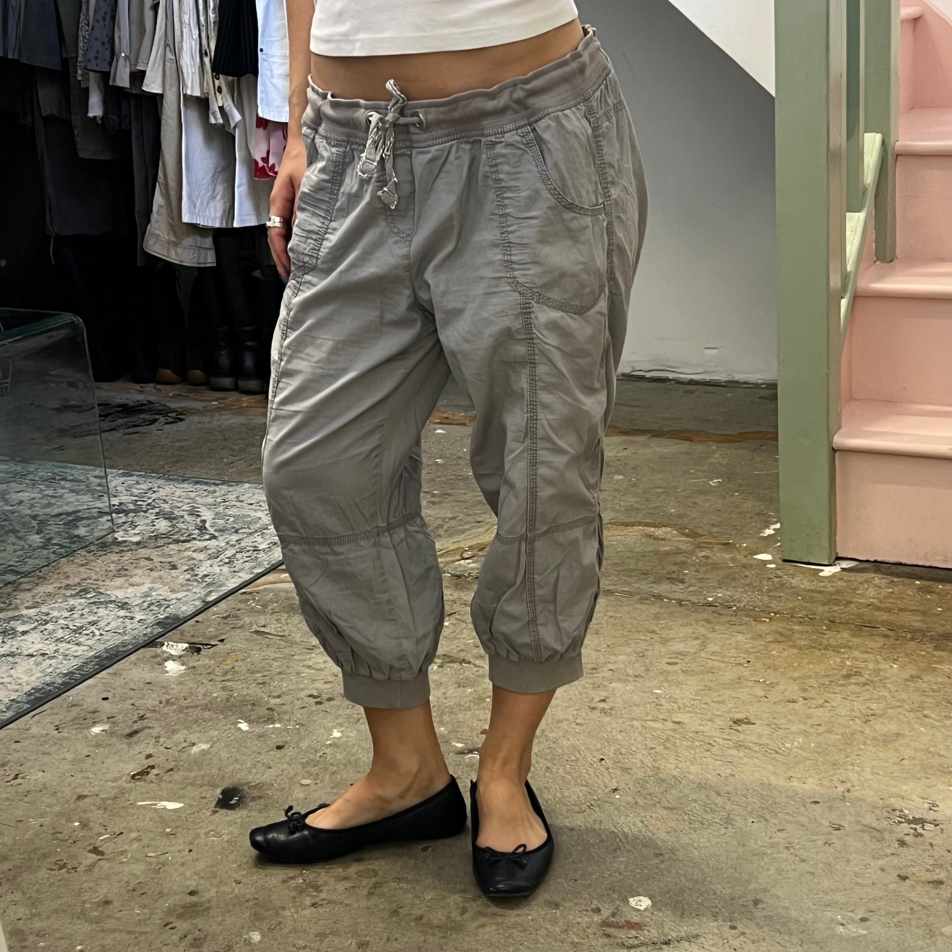 Grey balloon style cuffed cargo capris