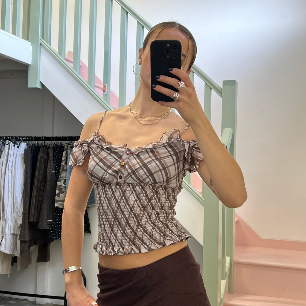 Miss Sixty check off shoulder blouse
