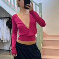 Pink deep v neck slouchy top