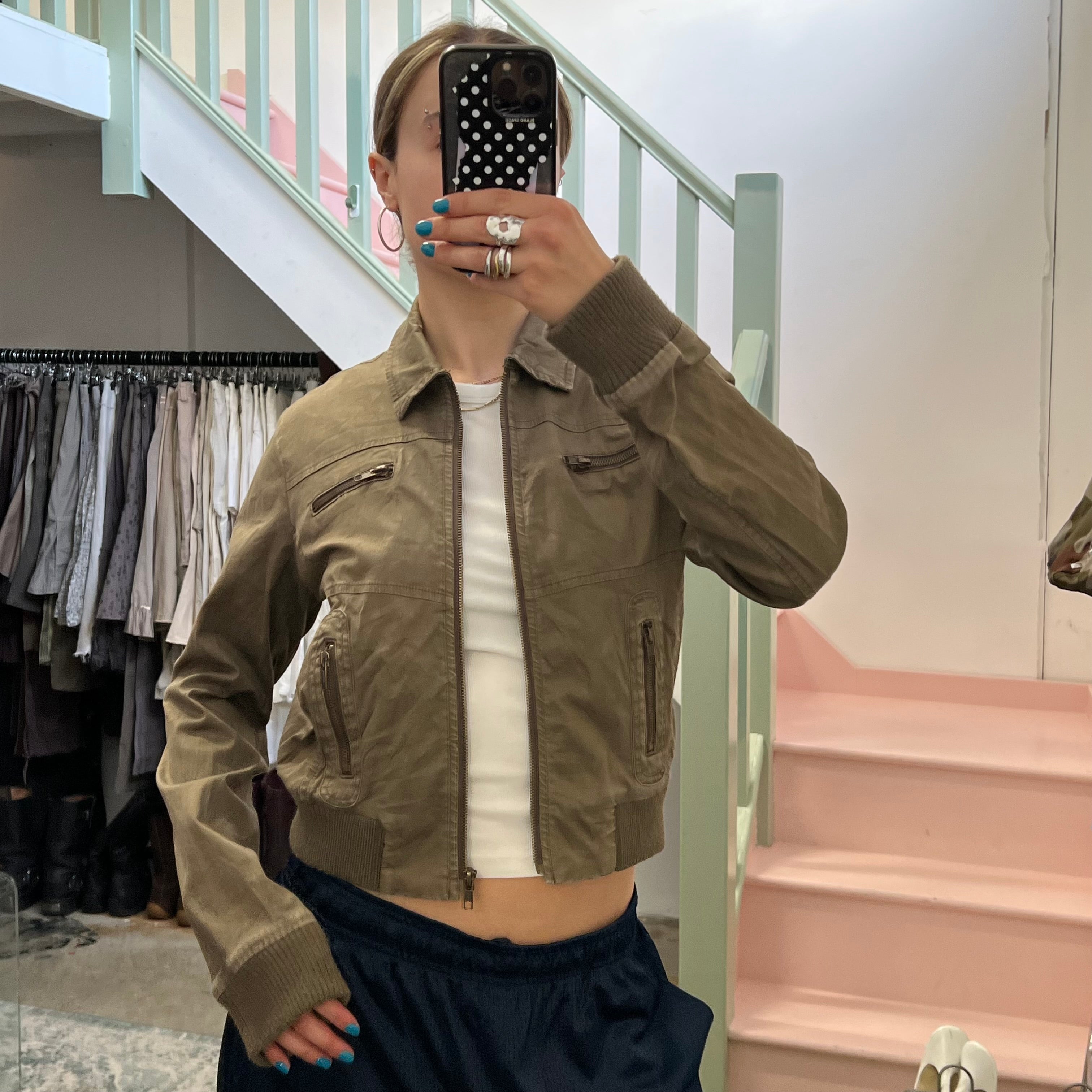 Khaki bomber jacket